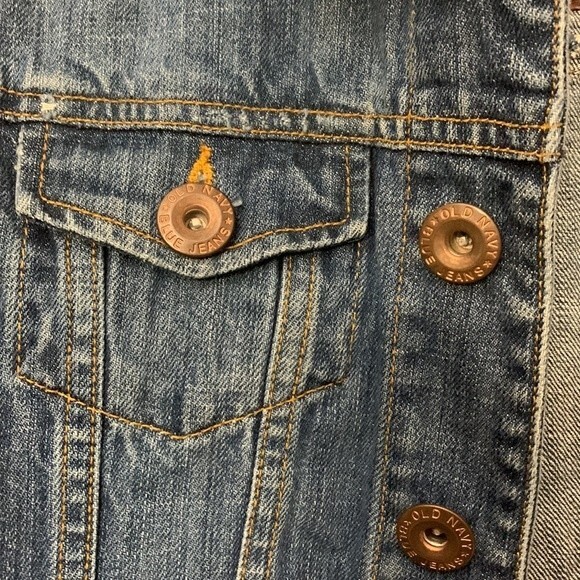 Old Navy Vintage Blue Jeans girl denim Jacket size Large. Dark wash. - Picture 3 of 10